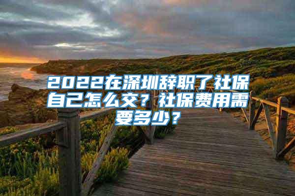 2022在深圳辞职了社保自己怎么交？社保费用需要多少？