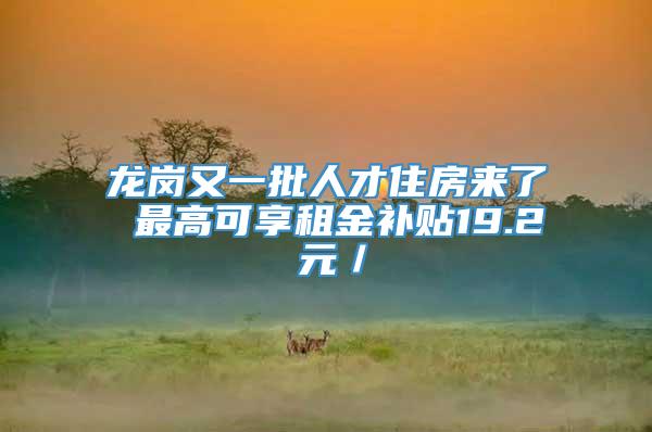 龙岗又一批人才住房来了 最高可享租金补贴19.2 元／㎡