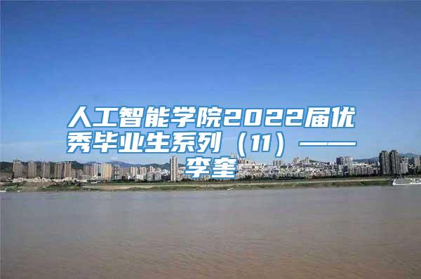 人工智能学院2022届优秀毕业生系列（11）——李奎