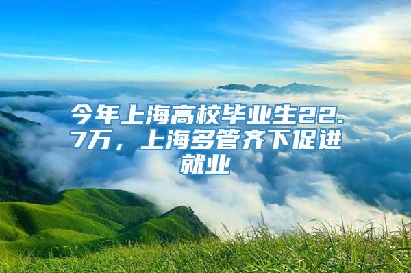 今年上海高校毕业生22.7万，上海多管齐下促进就业