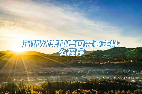 深圳入集体户口需要走什么程序