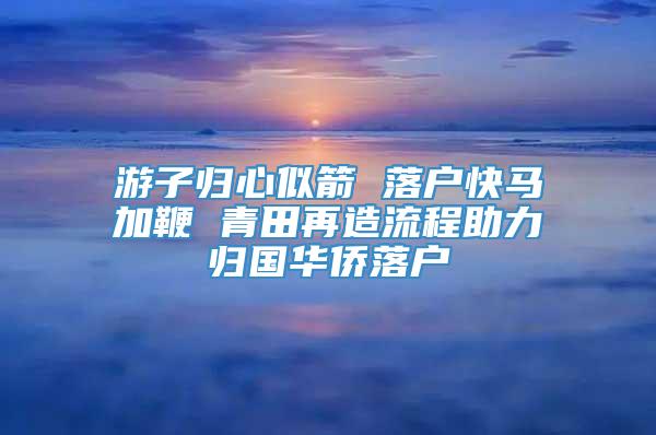 游子归心似箭 落户快马加鞭 青田再造流程助力归国华侨落户