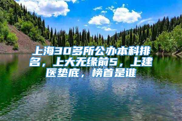 上海30多所公办本科排名，上大无缘前5，上建医垫底，榜首是谁