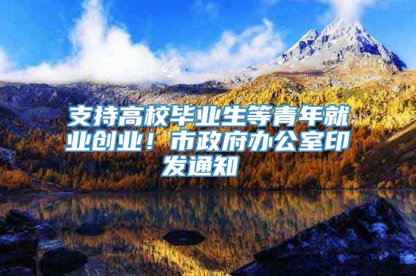 支持高校毕业生等青年就业创业！市政府办公室印发通知 →