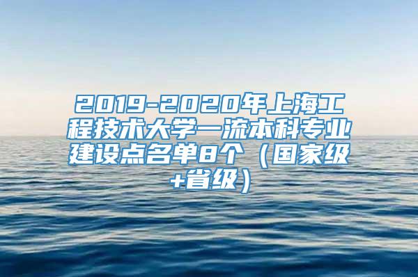 2019-2020年上海工程技术大学一流本科专业建设点名单8个（国家级+省级）