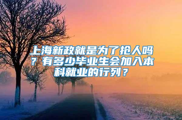 上海新政就是为了抢人吗？有多少毕业生会加入本科就业的行列？