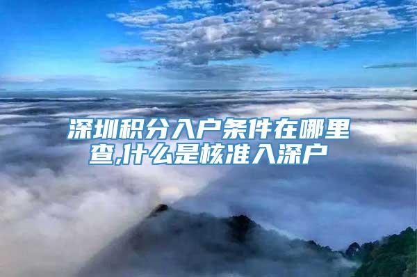 深圳积分入户条件在哪里查,什么是核准入深户