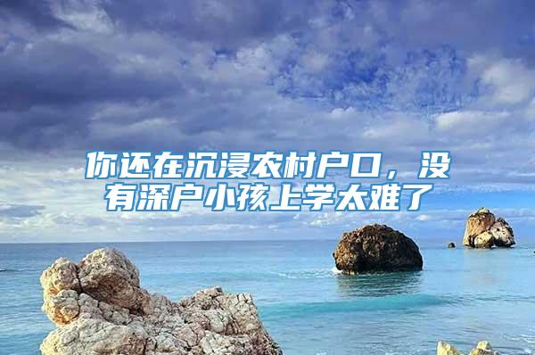 你还在沉浸农村户口，没有深户小孩上学太难了