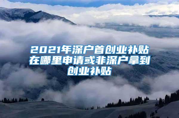 2021年深户首创业补贴在哪里申请或非深户拿到创业补贴