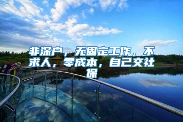 非深户，无固定工作，不求人，零成本，自己交社保