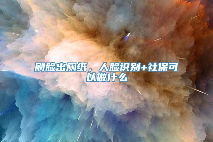 刷脸出厕纸，人脸识别+社保可以做什么