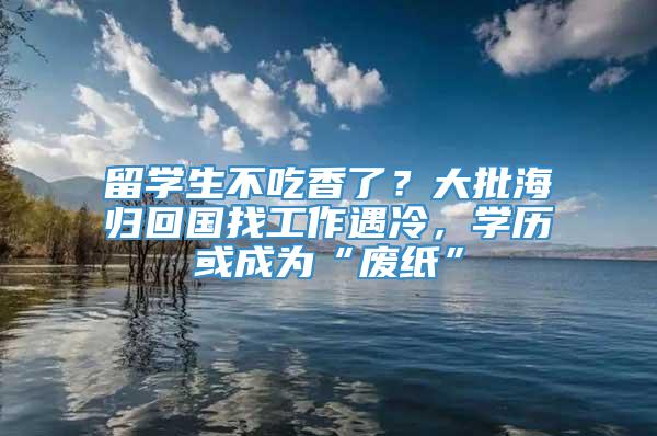 留学生不吃香了？大批海归回国找工作遇冷，学历或成为“废纸”