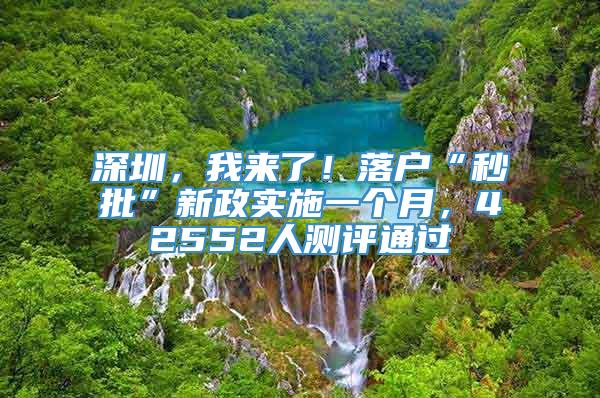 深圳，我来了！落户“秒批”新政实施一个月，42552人测评通过