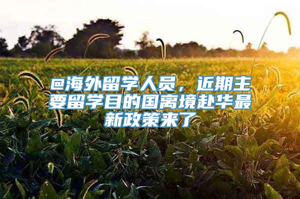 @海外留学人员，近期主要留学目的国离境赴华最新政策来了