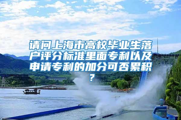 请问上海市高校毕业生落户评分标准里面专利以及申请专利的加分可否累积？