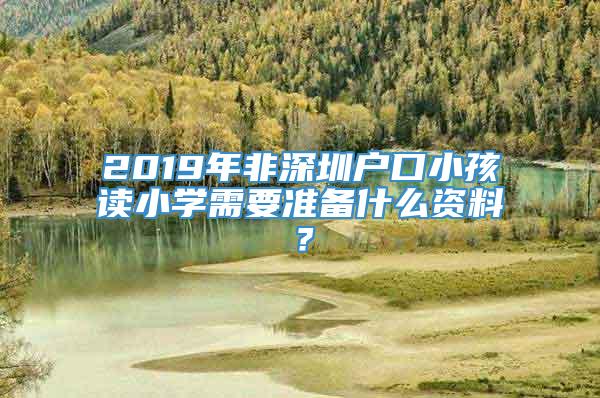 2019年非深圳户口小孩读小学需要准备什么资料？