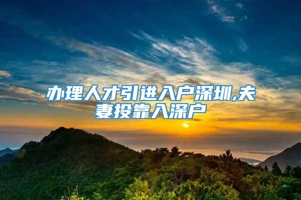 办理人才引进入户深圳,夫妻投靠入深户