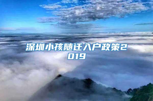 深圳小孩随迁入户政策2019