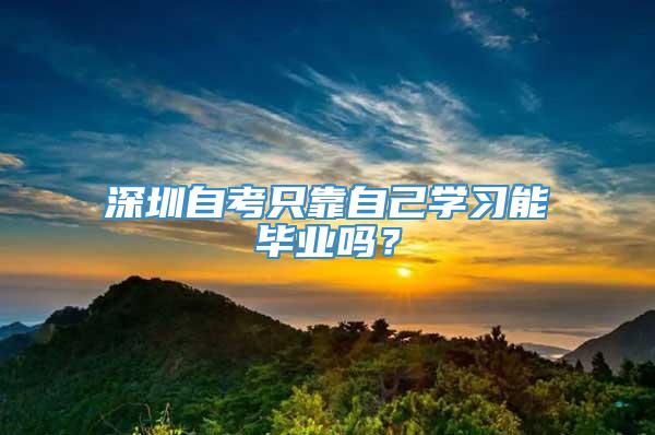 深圳自考只靠自己学习能毕业吗？