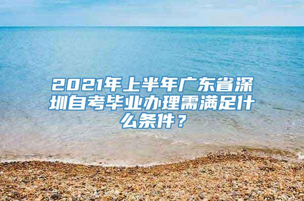 2021年上半年广东省深圳自考毕业办理需满足什么条件？