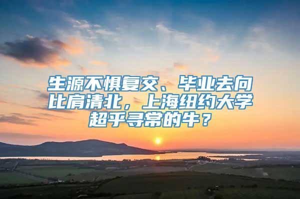 生源不惧复交、毕业去向比肩清北，上海纽约大学超乎寻常的牛？