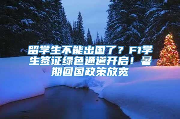 留学生不能出国了？F1学生签证绿色通道开启！暑期回国政策放宽