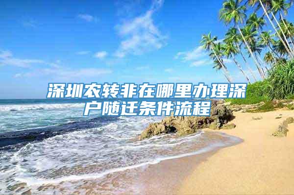 深圳农转非在哪里办理深户随迁条件流程