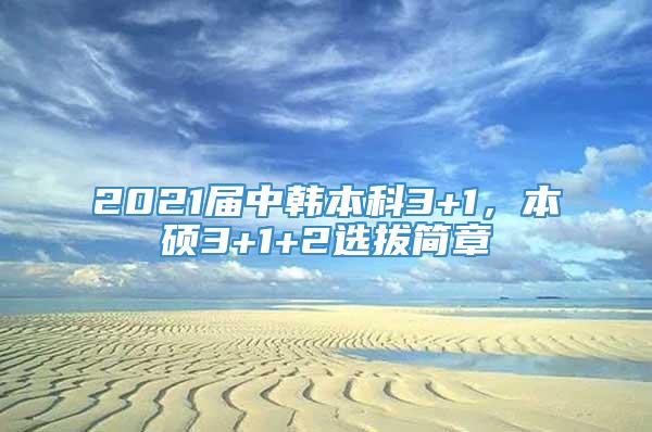 2021届中韩本科3+1，本硕3+1+2选拔简章