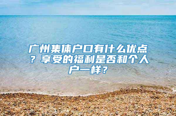 广州集体户口有什么优点？享受的福利是否和个人户一样？