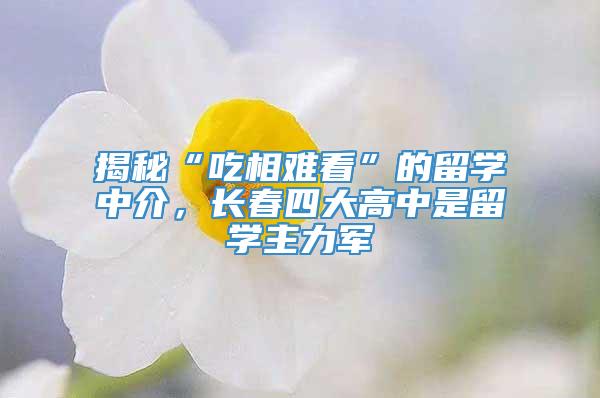 揭秘“吃相难看”的留学中介，长春四大高中是留学主力军