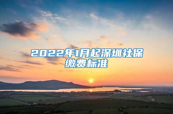 2022年1月起深圳社保缴费标准