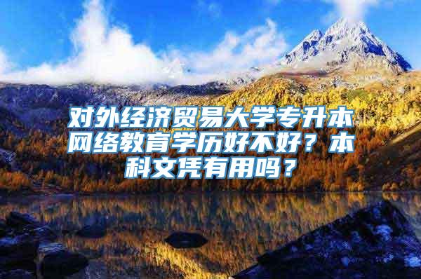 对外经济贸易大学专升本网络教育学历好不好？本科文凭有用吗？