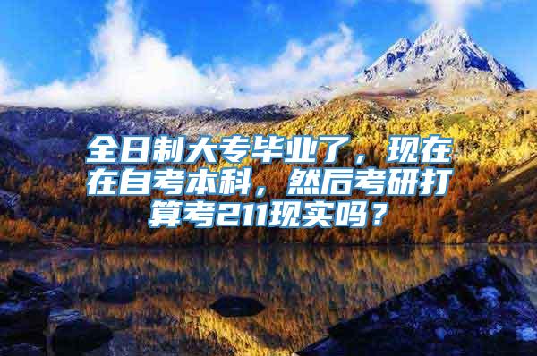 全日制大专毕业了，现在在自考本科，然后考研打算考211现实吗？