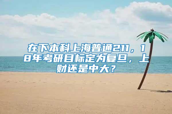 在下本科上海普通211，18年考研目标定为复旦，上财还是中大？