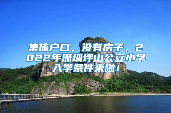 集体户口，没有房子，2022年深圳坪山公立小学入学条件来啦！