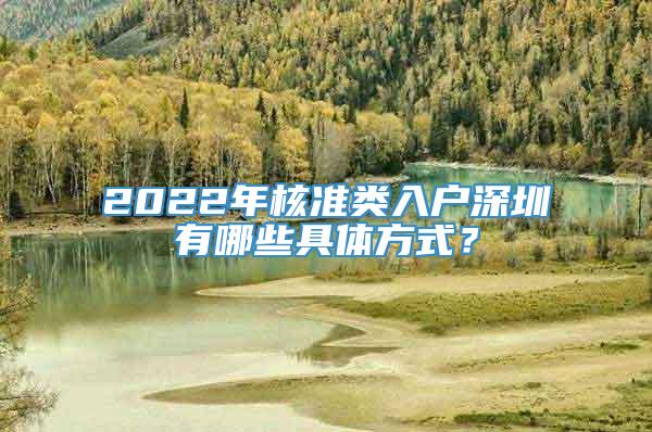 2022年核准类入户深圳有哪些具体方式？