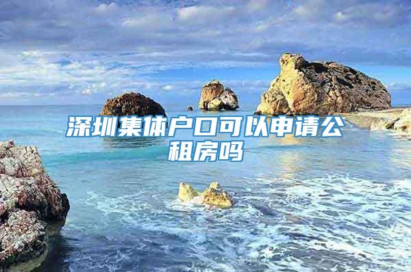 深圳集体户口可以申请公租房吗