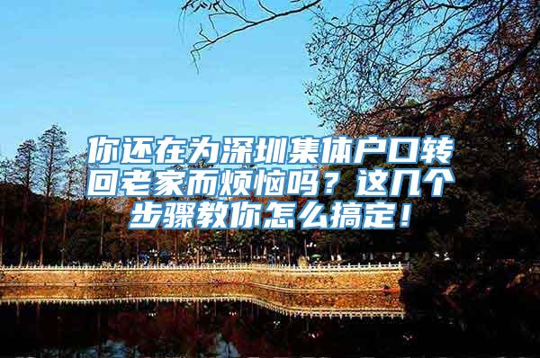 你还在为深圳集体户口转回老家而烦恼吗？这几个步骤教你怎么搞定！