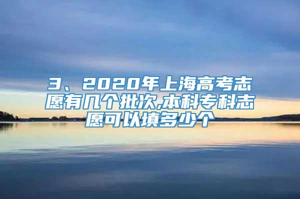 3、2020年上海高考志愿有几个批次,本科专科志愿可以填多少个