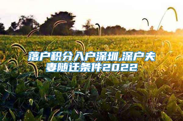 落户积分入户深圳,深户夫妻随迁条件2022