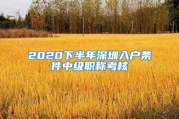 2020下半年深圳入户条件中级职称考核