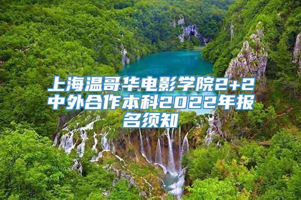 上海温哥华电影学院2+2中外合作本科2022年报名须知