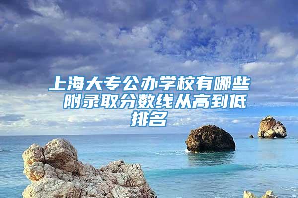 上海大专公办学校有哪些 附录取分数线从高到低排名