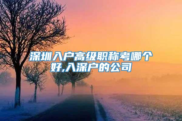 深圳入户高级职称考哪个好,入深户的公司