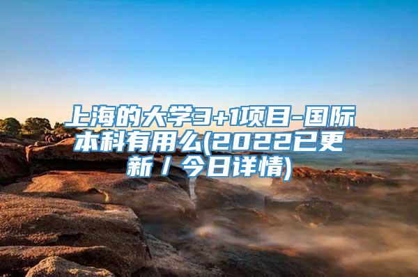 上海的大学3+1项目-国际本科有用么(2022已更新／今日详情)