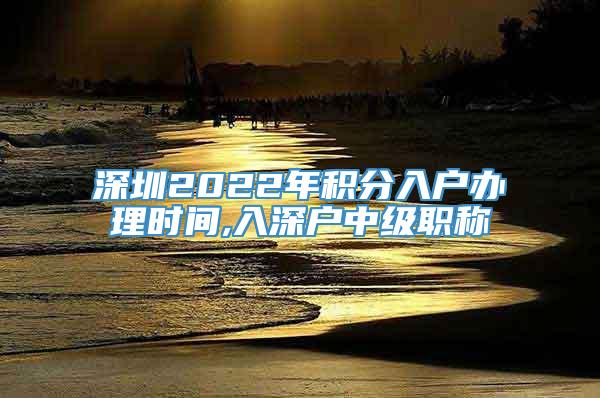 深圳2022年积分入户办理时间,入深户中级职称