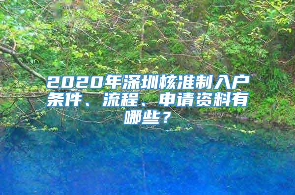 2020年深圳核准制入户条件、流程、申请资料有哪些？