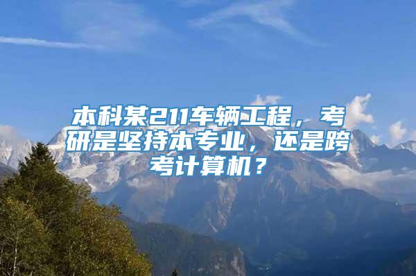 本科某211车辆工程，考研是坚持本专业，还是跨考计算机？