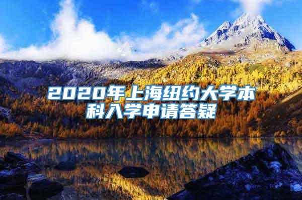 2020年上海纽约大学本科入学申请答疑