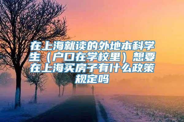 在上海就读的外地本科学生（户口在学校里）想要在上海买房子有什么政策规定吗